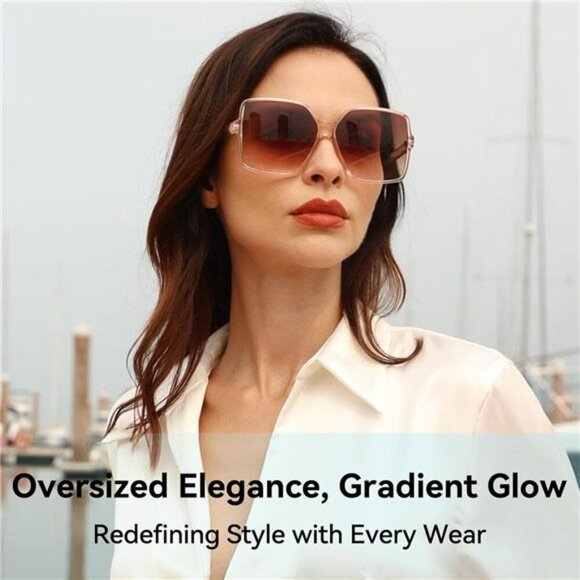 Oversized Square Sunglasses Women Men UV Protection Fashion Large Shades - Picture 3 of 7